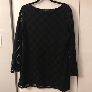 Black long sleeve tunic shirt